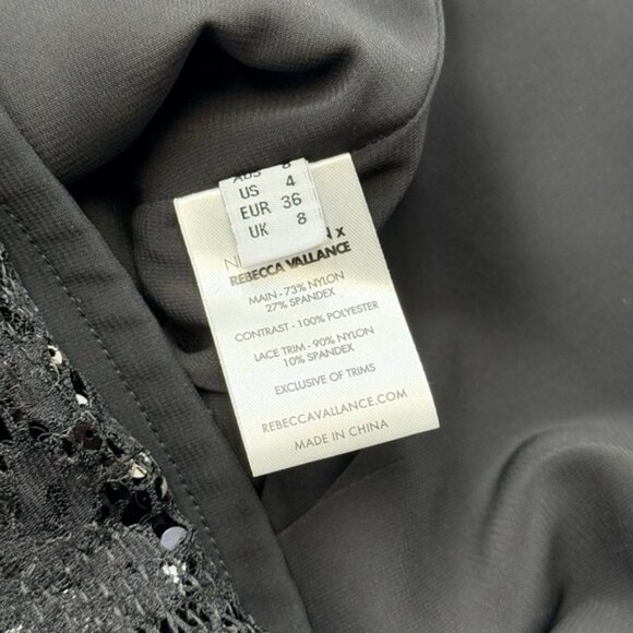 🆕 REBECCA VALLANCE 🧿 NWOT x Nicky Hilton Diana Black Bow Sequin Mini, Sz US 4 - Picture 16 of 16
